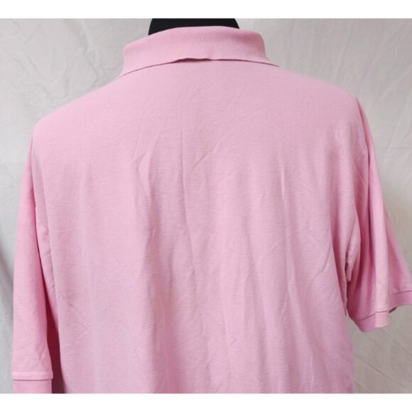 US Polo ASSN Mens 2XLT Pink Short Sleeves Ultimate Pique Blue Pony Polo Shirt - Picture 8 of 10